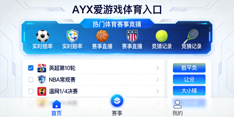 AYX爱游戏体育入口推出多款热门体育赛事竞猜功能展示