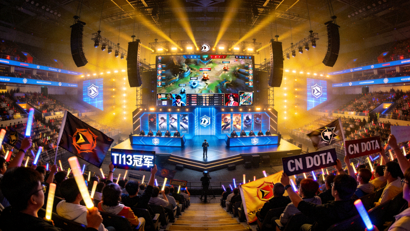 DOTA2国际邀请赛TI13决赛现场全景 - 巨大的舞台与热情的观众