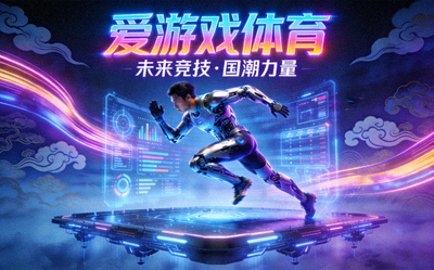 爱游戏体育赛博国潮风格主视觉 - 未来科技感体育竞技场景